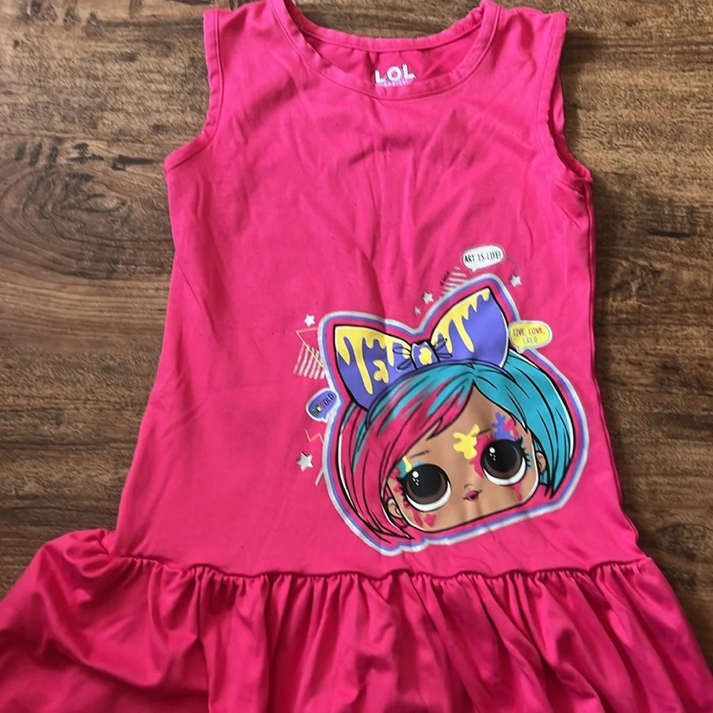 LOL pink dress size 4 girls - Picture 2 of 2